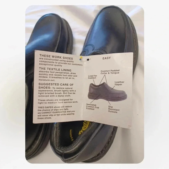 TredSafe Black Slip On Laceless Easy Twin Gore Leather Anti Slip Shoes Size 14 - Picture 6 of 9